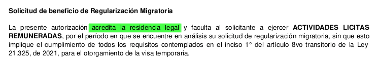 residencia legal regularizacion migratoria tramite chile extranjeria immichile