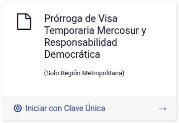Prórroga de visa temporaria mercosur y visa temporaria de responsabiliad democrática tramites en linea Departamento de Extranjería y Migración Chile