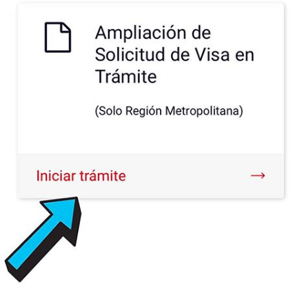 Ampliación de Solicitud de Visa en Trámite Solo Región Metropolitana Departamento de Extranjeria y Migracion Chile immichile