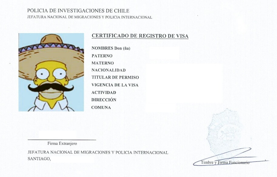 certificado de registro de visa pdi permanencia definitiva chile immichile