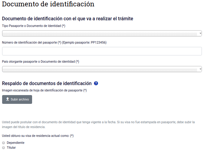 solicitud de permanencia definitiva Documento de identificación extranjeria migraciones chile 8