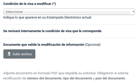 rectificacion de datos estampado electronico ee condicion de visa dependiente titular chile extranjeria immichile