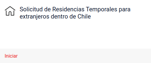 Solicitud de Residencias Temporales para extranjeros dentro de Chile - Servicio Nacional de Migraciones - ImmiChile