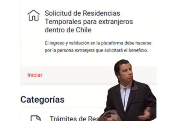 Por qué no ves el trámite de solicitud de residencia temporal para extranjeros fuera de Chile en el sitio web del Servicio Nacional de Migraciones immichile