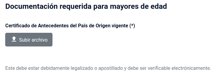 Certificado de Antecedentes del País de Origen vigente ratificacion residencia sin materializar immichile migraciones