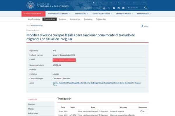 proyecto de ley sanciona penalmente el traslado de migrantes en situación irregular - immichile