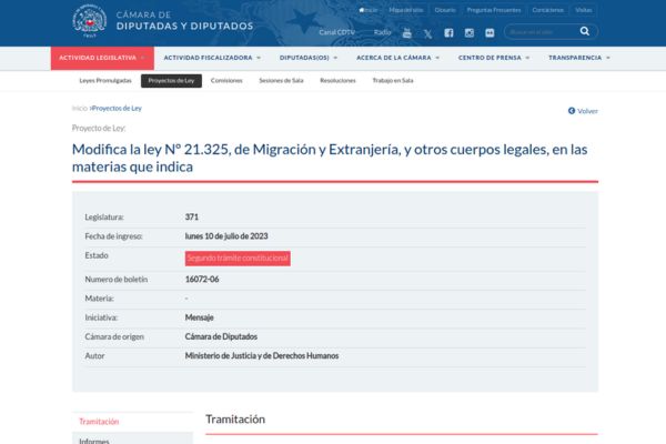 Al Senado proyecto que modifica la Ley de Migración y Extranjería y otros cuerpos legales