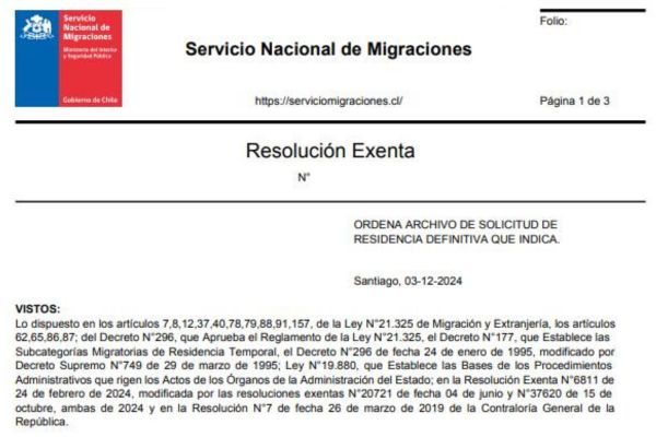 5 razones para archivar solicitud de residencia nacionalizacion